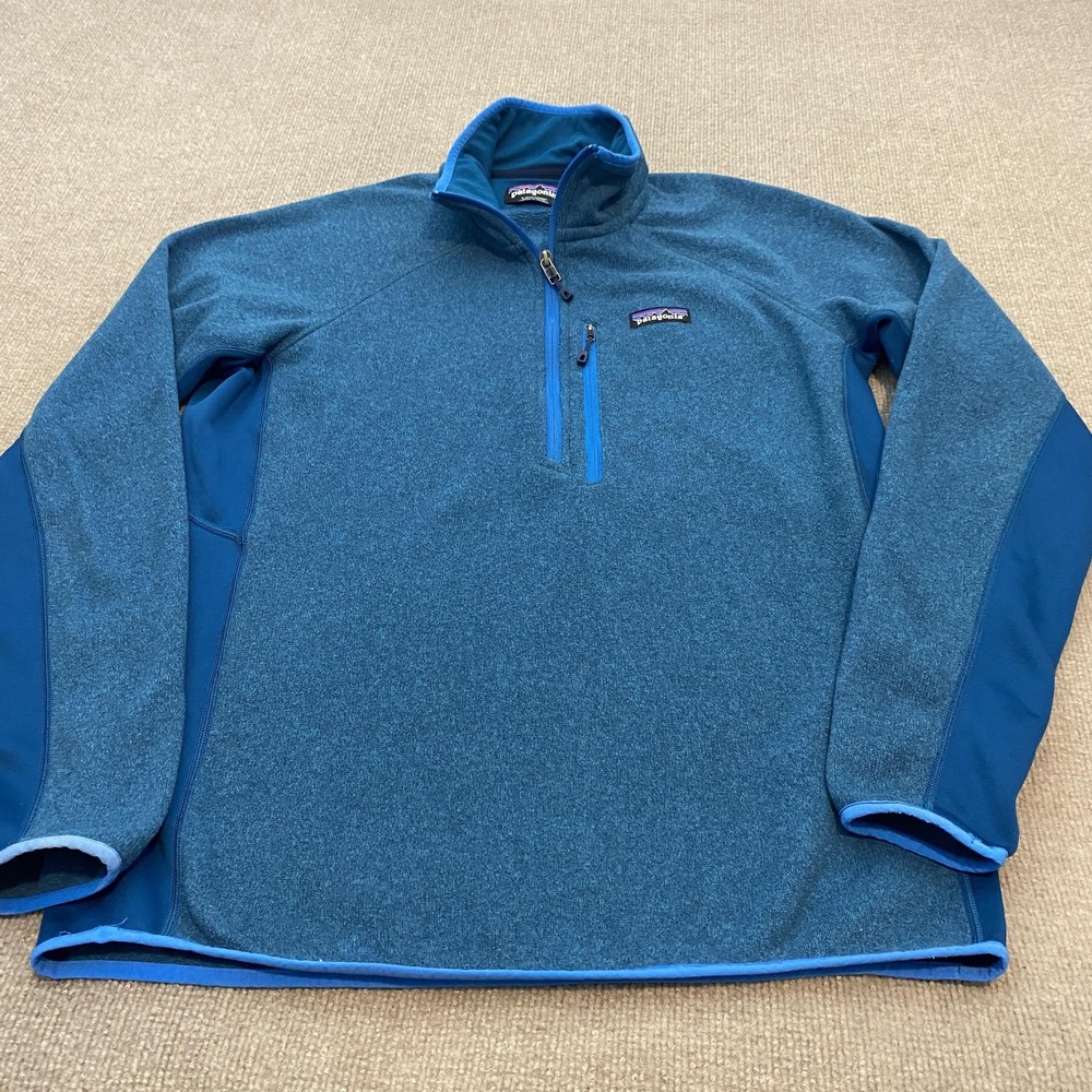 Patagonia Sweater Blue Better Sweater Quarter Zip Fleece Pullover Mens Large